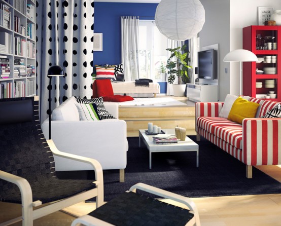 Wohnzimmer-Design-Ideen-IKEA-bunte-muster-abdrucke