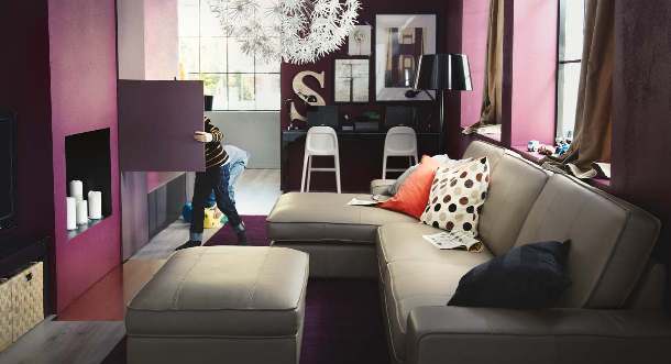 Wohnzimmer-Design-Ideen-IKEA-lila