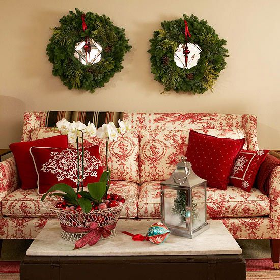 Wohnzimmer-weihnachtlich-dekorieren-festliche-möbelbezüge
