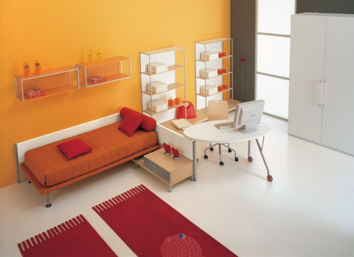 bunte-Kinderzimmermöbel-orange-palette