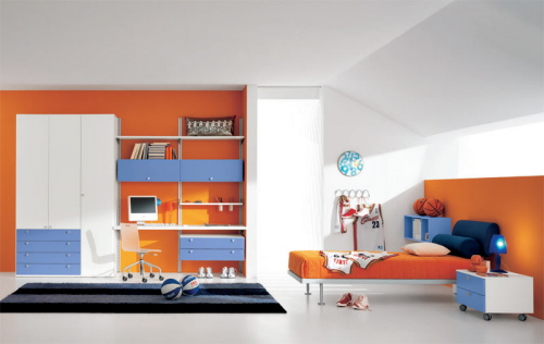 bunte-Kinderzimmermöbel-strahlende-orange