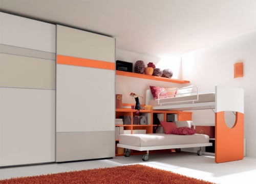 bunte-Kinderzimmermöbel-wandschrank-orange