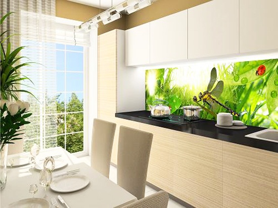 Küchen-rückwand-Acrylglas-foto-beige-grün