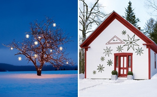 festliche-weihnachten-dekoration-draußen-schmücken-sterne