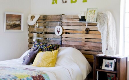 holz paletten bett deko kopfbrett idee moebel design diy