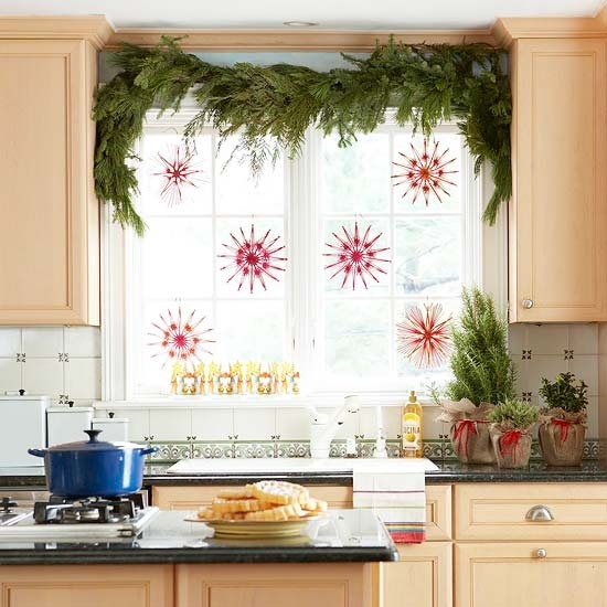 ideen-Fensterdeko-zu-Weihnachten-küche