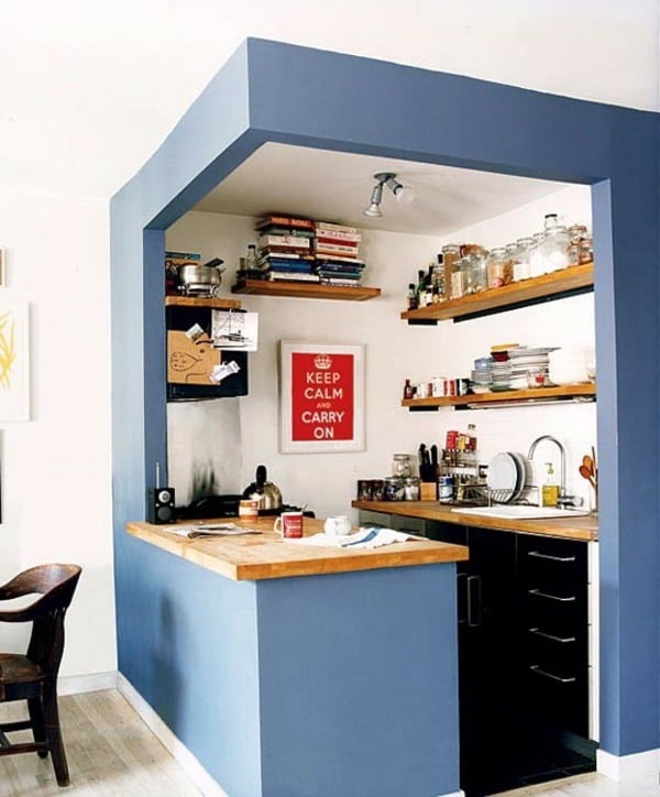 kompakte-blaue-Küche