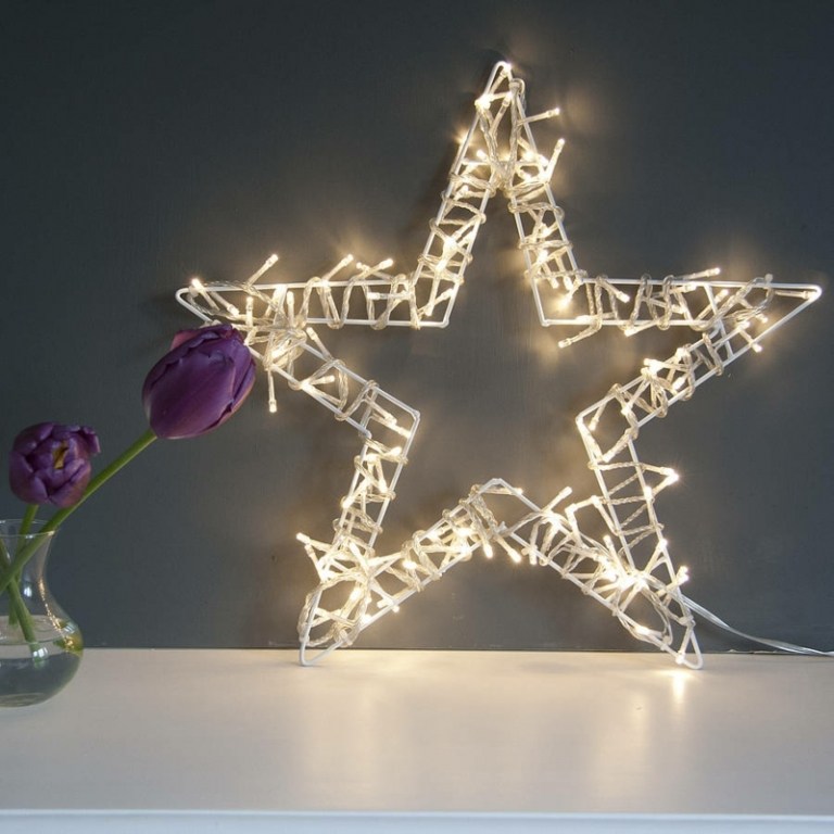 lichterketten innen stern metall weihnachten schmuck tulpe lila
