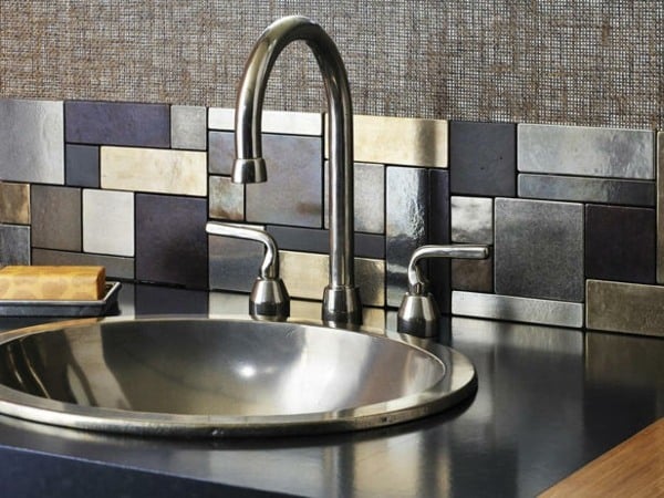 metalle-Küchenrückwand-modernes-Design