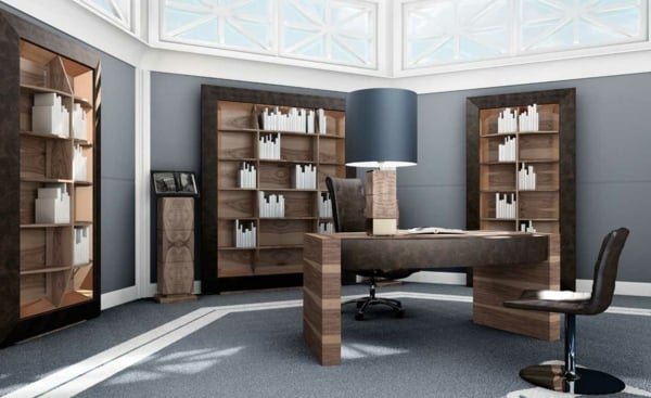 moderne-Büro-Einrichtung-Holzregale