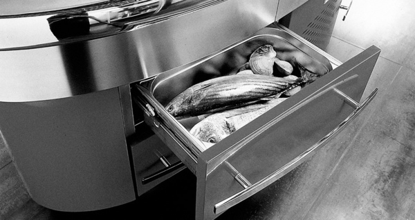 moderne-Küche-Kühlschrank