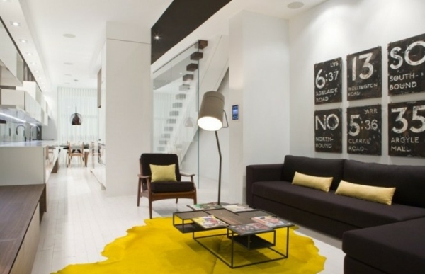moderne-Wohnung-gelber-Teppich
