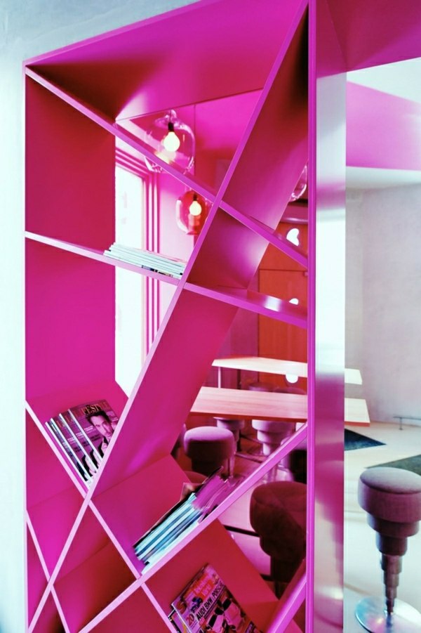 moderne-rosa-Bücherregal