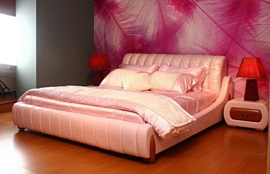 rosa-farbiges-Schlafzimmer-Design