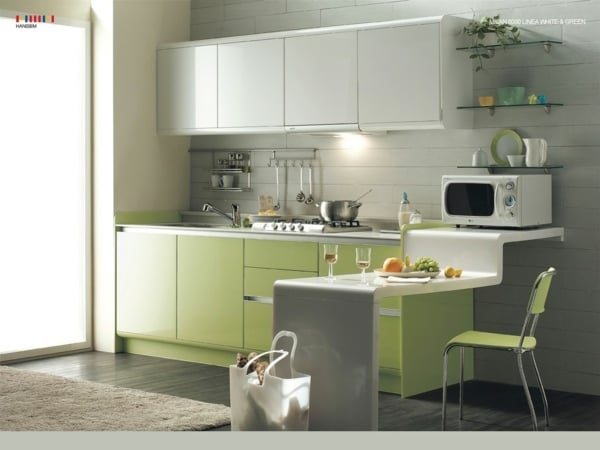schlichte-Küchentheke-hellgrün-elegante-Bar-Design