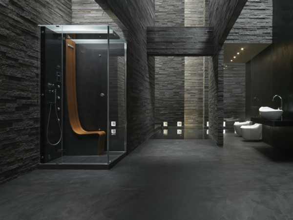 schwarze-duschkabine-ganz-schwarzen-Badezimmer-Design