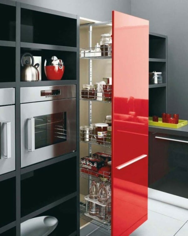 schöne-schwarze-glänzende-Küche-modernes-Design