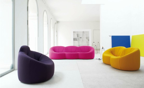 Alcantara Stoff ligne roset sofa design