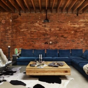 Wohnung-Renovierung-backsteinwand-pelzdecken-modernes-sofa