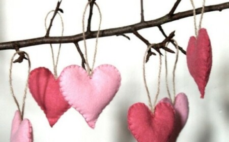 Dekoration Valentinstag basteln herzen nähen