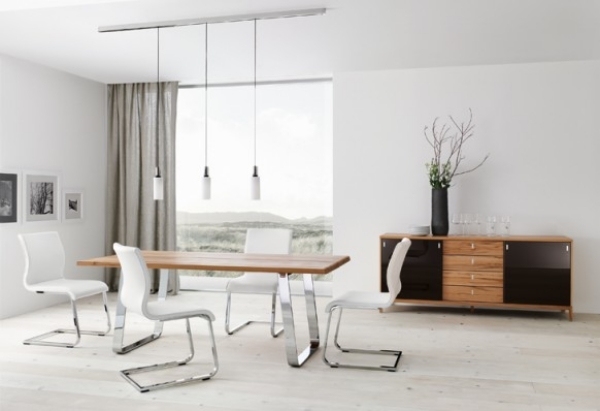 Moderne-Esszimmermöbel-Ideen-weiße-freischwinger