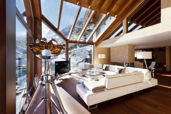 Luxus Chalet Design panoramablick alpen