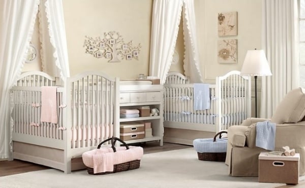 babyzimmer-gestalten-zwillinge-mädchen-ideen