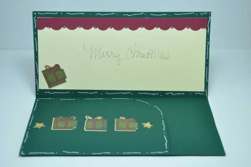 geldgeschenke zu weihnachten karte basteln gruen karton