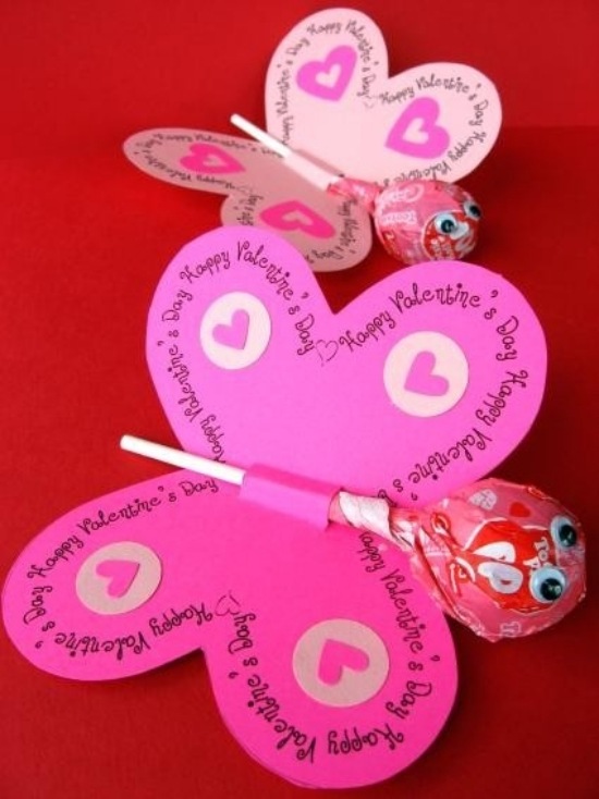 geschenkideen valentinstag lutscher schmetterling rosa karton sie