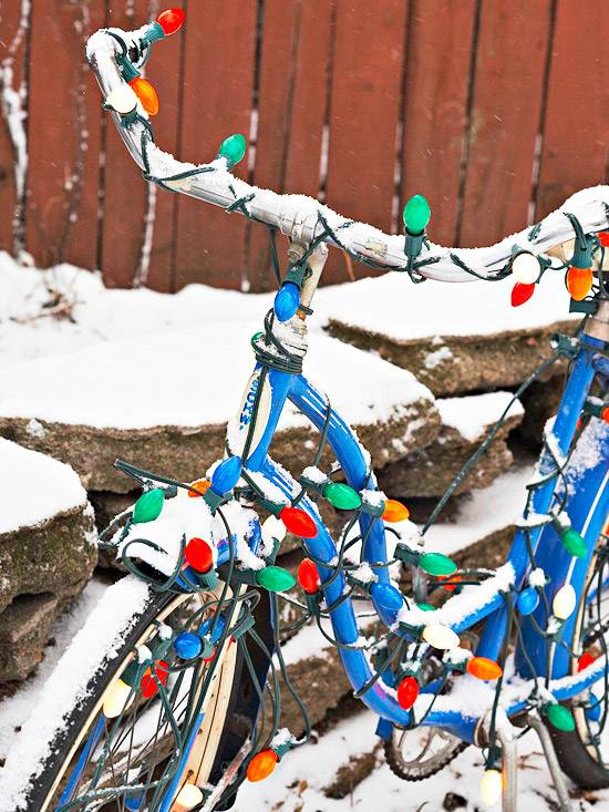 ideen-Weihnachtsdeko-basteln-fahrrad-lichterketten