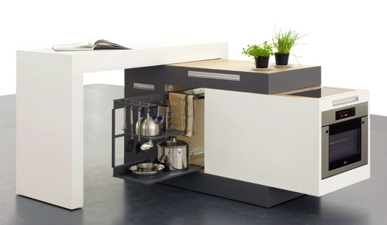 kleine-modulare-Küche-Einbaugeräte