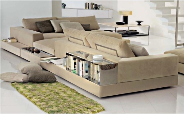 moderne italienische möbel arketipo großes sofa beige