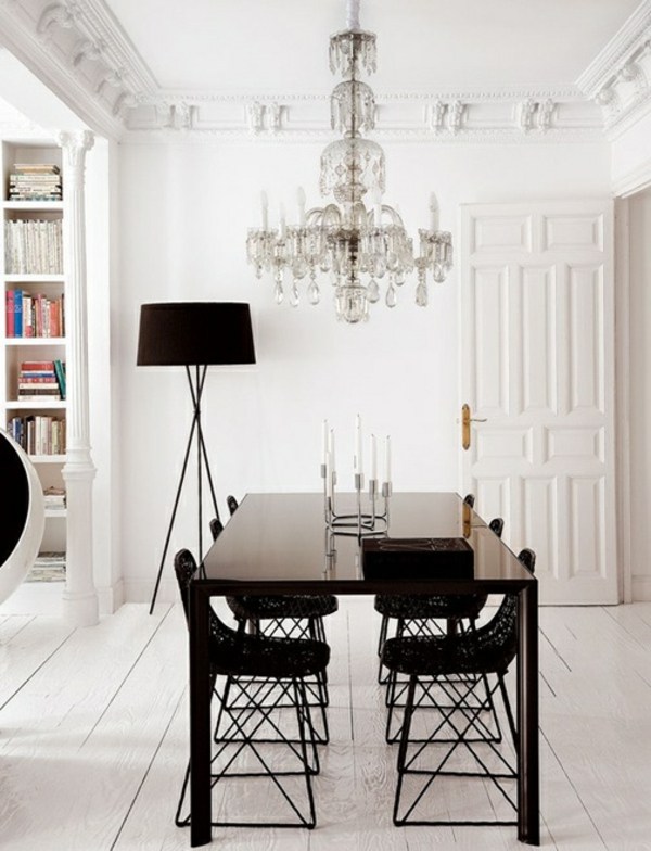 modernes-Esszimmer-Design-Ideen-schwarze-Möbel