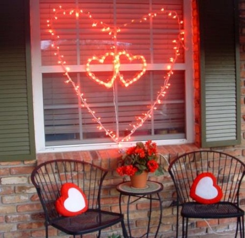 romantische beleuchtung valentinstag herzen mit led lichterketten