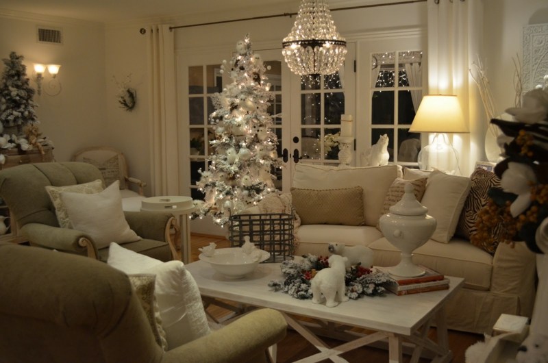 weihnachtsdeko ideen weiss wohnzimmer weihnachtsbaum moebel komfort