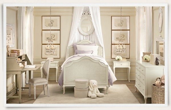 weiß-lila-Mädchenzimmer-königlicher-Stil