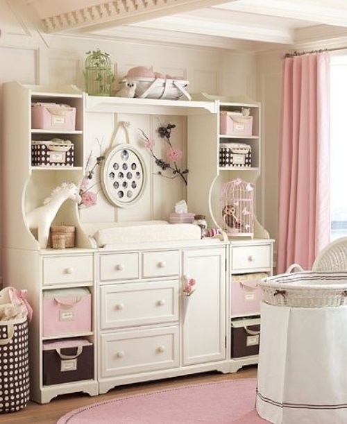 11 ideen für wickeltisch im babyzimmer rosa dekoration