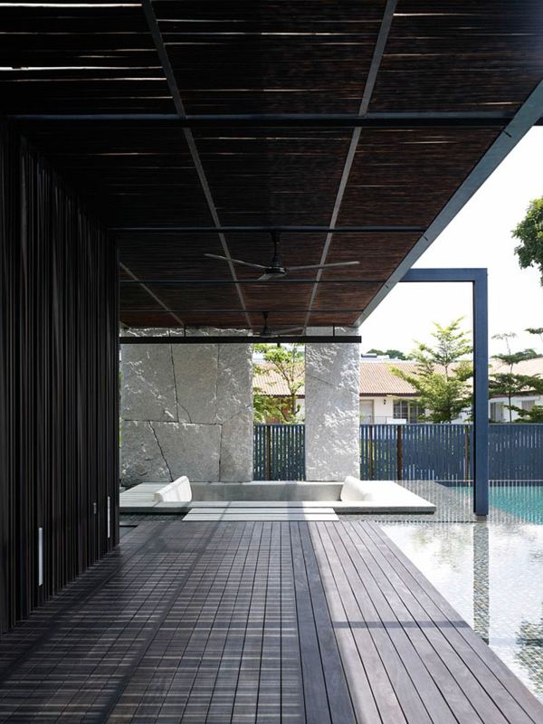 Bambus Decke-Patio Bereich Haus Garten