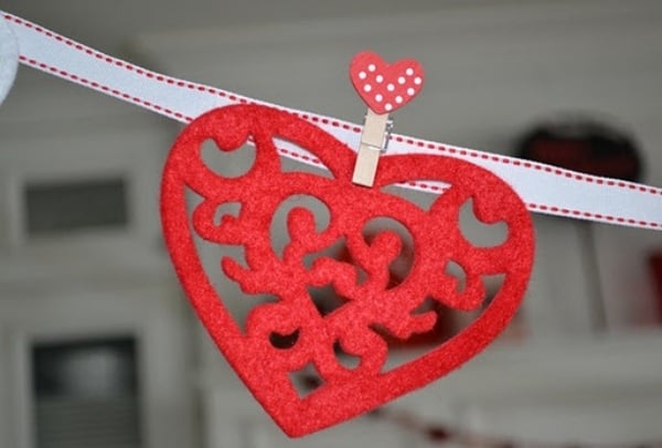 Deko Ideen Valentinstag dekorative holzklammer