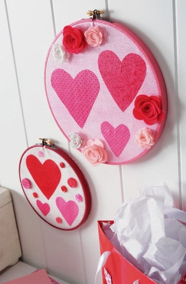 Deko Ideen Valentinstag mit Herzen rohrling wandteppich rosen