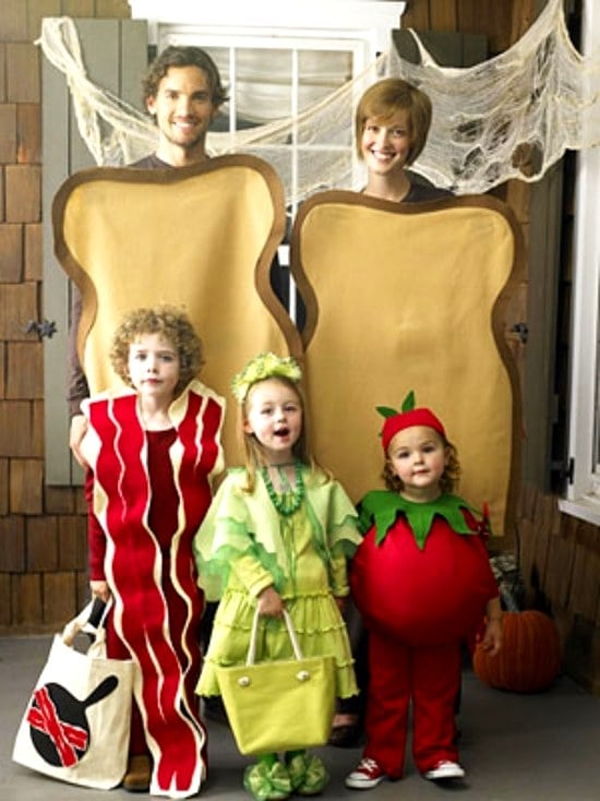 Fasching Ideen Karneval Kostüme familie sandwich