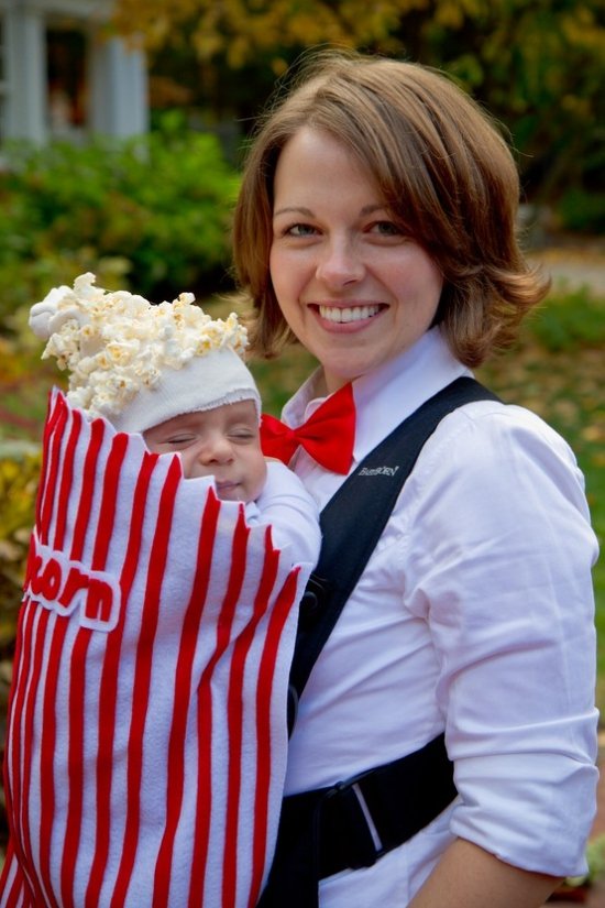 Fasching Ideen Karneval Kostüme mutter baby popcorn verkleidung