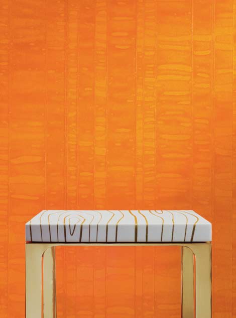 Hochwertige Wandverkleidung von Maya Romanoff orange