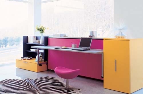 Zebra Teppich Kompaktes Büro Design Orange-Lila 