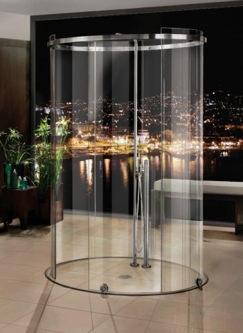 Ovale Glas-Duschkabine MWE Badezimmer Design