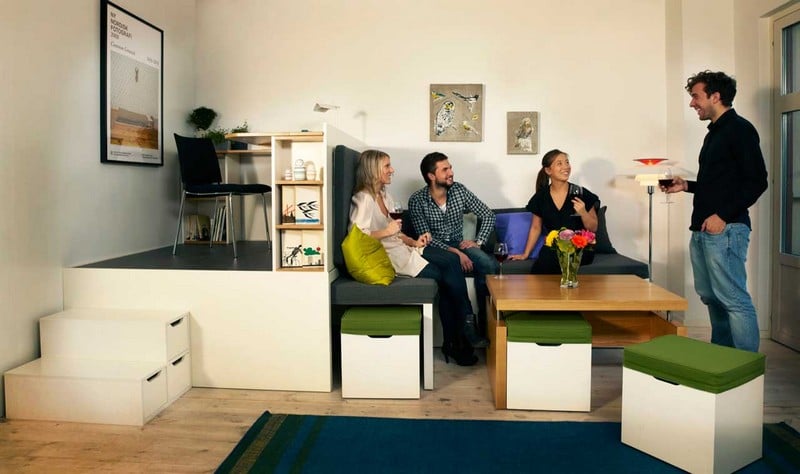 Platzsparende Möbel modern Einzimmerwohnung-einrichten