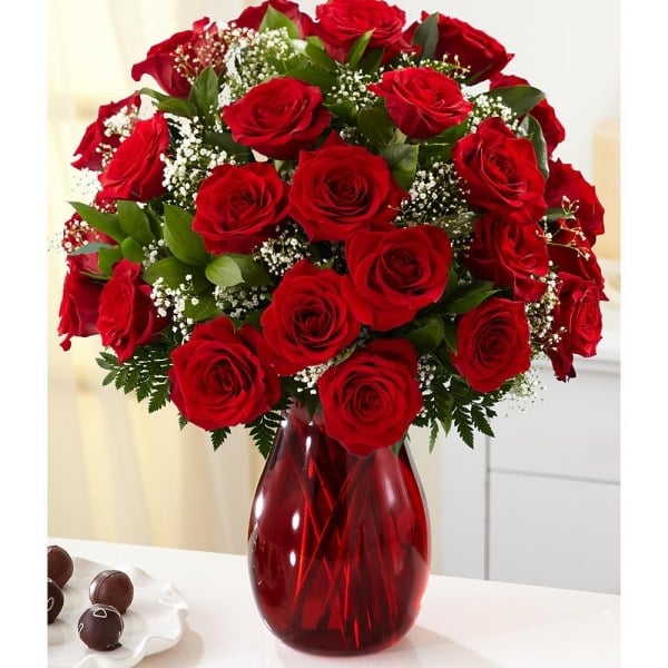 Rote Rosen Blumenstrauss Valentinstag