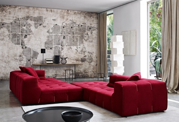 Sofa-Set-rot Wohnzimmer Einrichtung