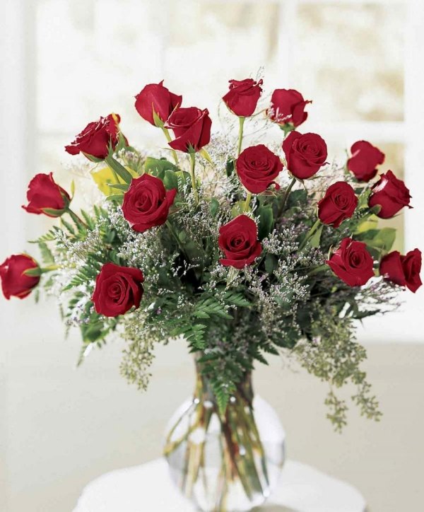 Valentinstag Ideen Rote Rosen Blumenstrauss