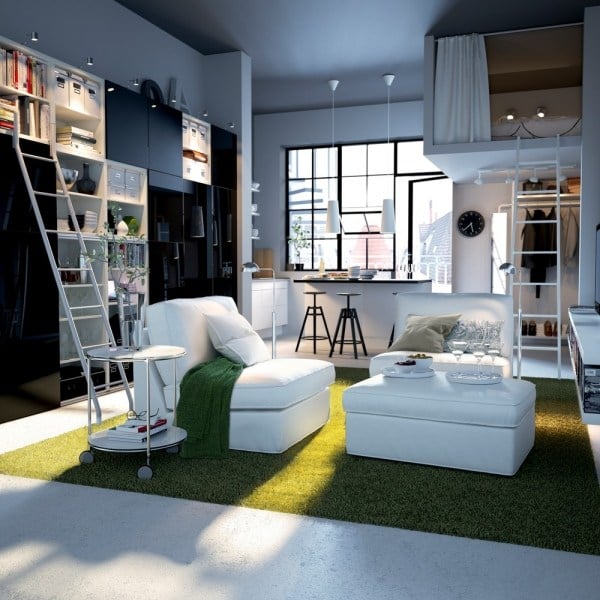 Wohnzimmer einrichten-kleine Wohnung Ikea